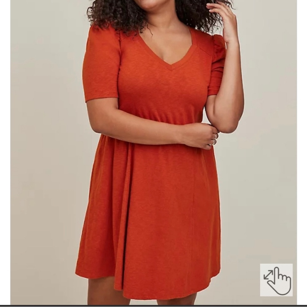 Torrid orange mini skater dress size 3x